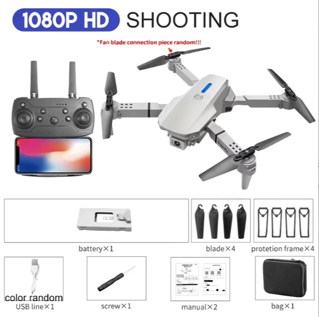 Height Hold Gift Toy E88Pro RC Drone 4K 1080P Wide Angle HD